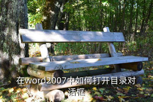 在word2007中如何打開目錄對話框