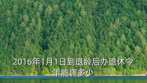 2016年1月1日到退齡后辦退休今年能調多少
