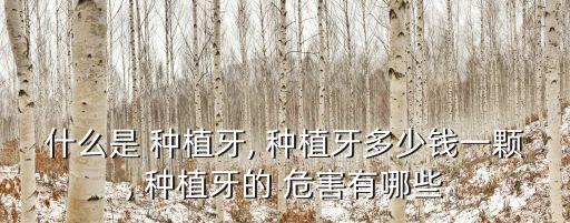什么是 種植牙, 種植牙多少錢一顆, 種植牙的 危害有哪些