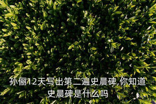 孫儷12天寫出第二遍史晨碑,你知道史晨碑是什么嗎