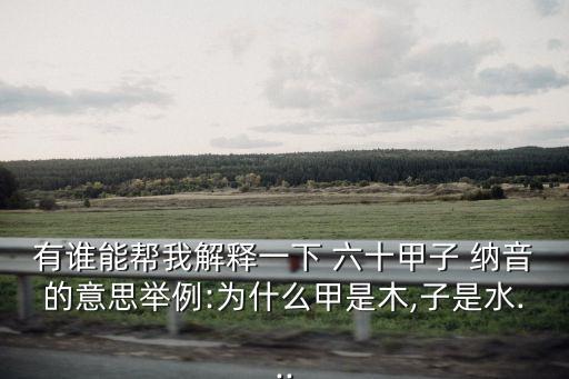有誰能幫我解釋一下 六十甲子 納音的意思舉例:為什么甲是木,子是水...