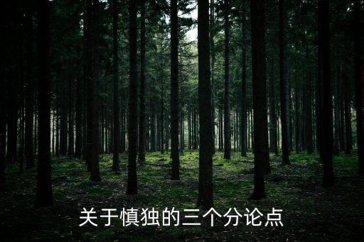 小議慎獨，小議慎獨中慎獨是什么意思啊