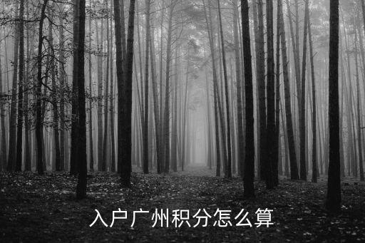 入戶廣州積分怎么算