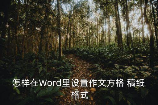 怎樣在Word里設置作文方格 稿紙 格式