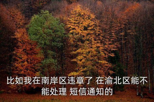 重慶市南岸區交通違法處理，比如我在南岸區違章了 在渝北區能不能處理 短信通知的