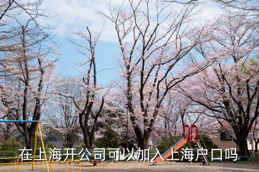 在上海開公司可以加入上海戶口嗎