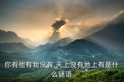 你有他有我沒有,天上沒有地上有是什么謎語