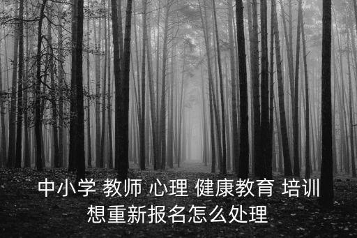 中小學 教師 心理 健康教育 培訓想重新報名怎么處理