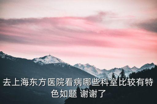 去上海東方醫院看病哪些科室比較有特色如題 謝謝了