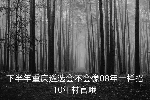 下半年重慶遴選會不會像08年一樣招10年村官哦