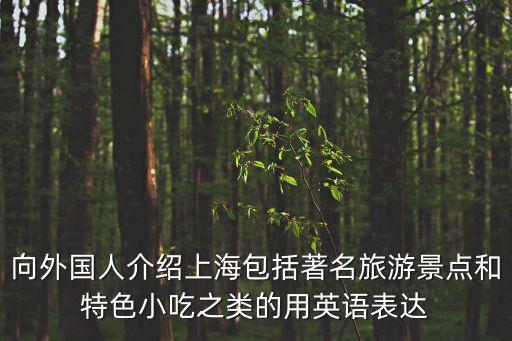 向外國人介紹上海包括著名旅游景點和特色小吃之類的用英語表達