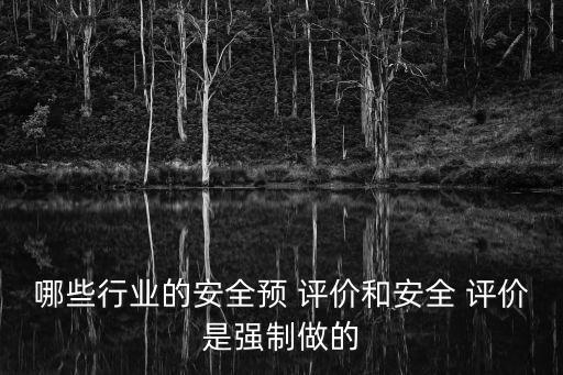 哪些行業的安全預 評價和安全 評價是強制做的