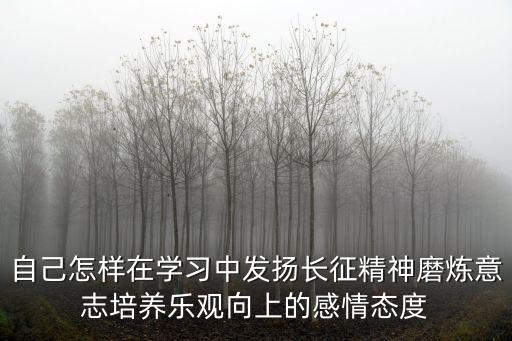 自己怎樣在學習中發揚長征精神磨煉意志培養樂觀向上的感情態度