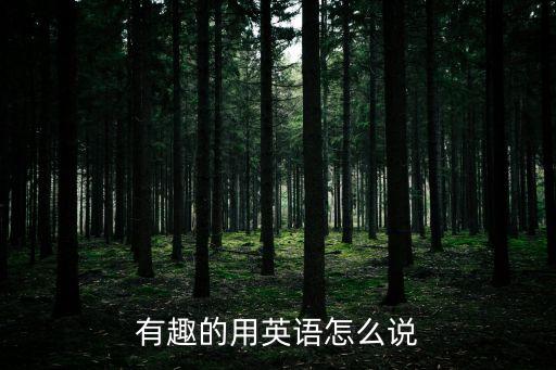 有趣英語，有趣的用英語怎么說