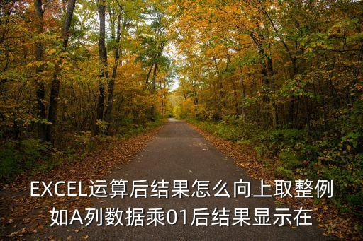 EXCEL運(yùn)算后結(jié)果怎么向上取整例如A列數(shù)據(jù)乘01后結(jié)果顯示在