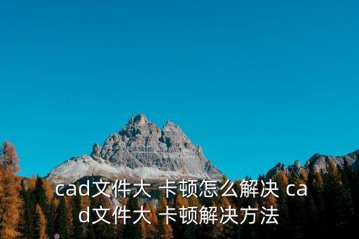  cad文件大 卡頓怎么解決 cad文件大 卡頓解決方法