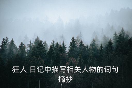  狂人 日記中描寫相關人物的詞句 摘抄