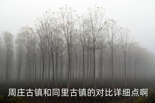  周莊古鎮和同里古鎮的對比詳細點啊