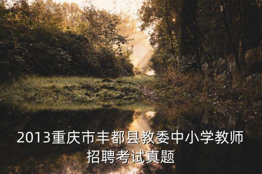 2013重慶市豐都縣教委中小學教師招聘考試真題