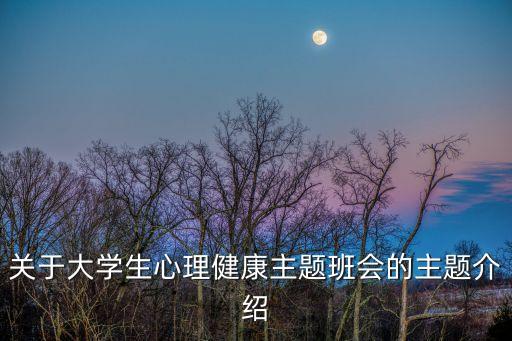 關(guān)于大學生心理健康主題班會的主題介紹