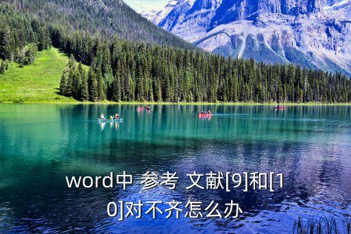 word中 參考 文獻(xiàn)[9]和[10]對(duì)不齊怎么辦