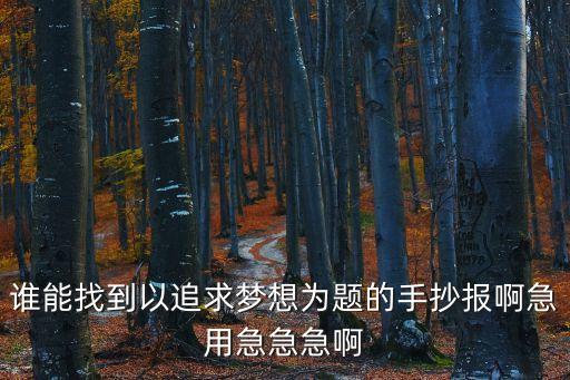 誰能找到以追求夢想為題的手抄報啊急用急急急啊