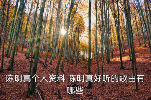 陳明真?zhèn)€人資料 陳明真好聽的歌曲有哪些