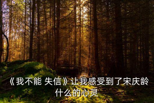 我不能失信課文,《我不能失信》講述宋慶齡的故事