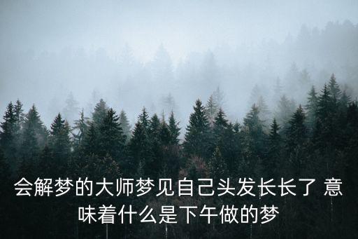 會解夢的大師夢見自己頭發長長了 意味著什么是下午做的夢