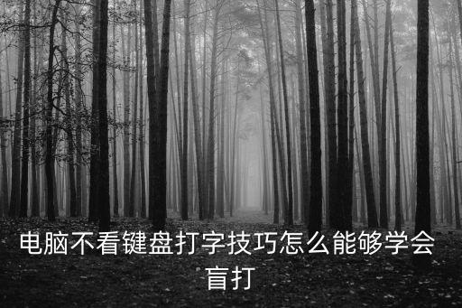 電腦不看鍵盤打字技巧怎么能夠學會 盲打