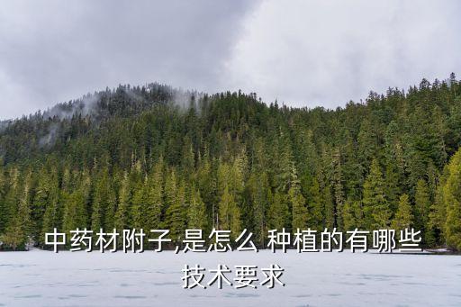 中藥材附子,是怎么 種植的有哪些 技術要求
