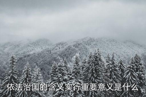 依法治國的內涵，依法治國的含義實行重要意義是什么