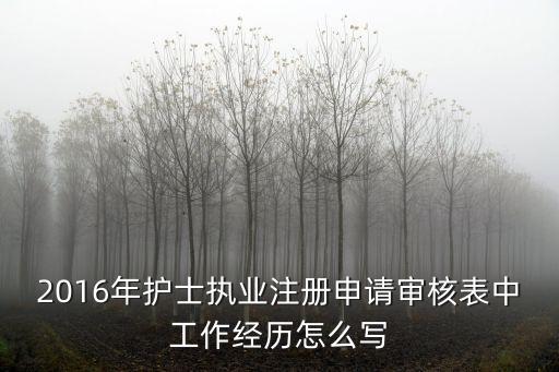 護士工作經歷，護士申請注冊表的主要工作經歷怎么寫