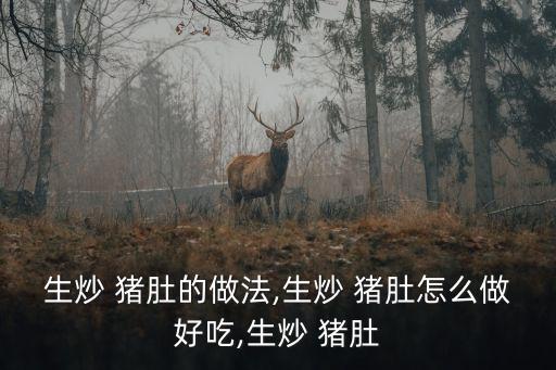 生炒 豬肚的做法,生炒 豬肚怎么做好吃,生炒 豬肚