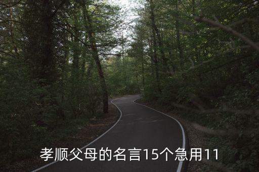 孝順父母的名言15個急用11