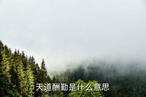 天道酬勤意思，什么叫做天道酬勤