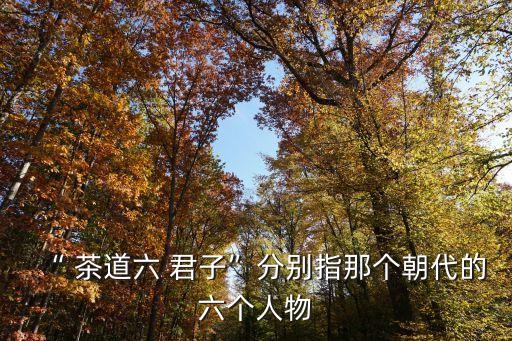 茶道六君子,茶禪六大絕學