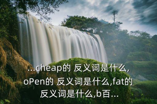 ...cheap的 反義詞是什么,oPen的 反義詞是什么,fat的 反義詞是什么,b百...
