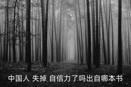 中國人 失掉 自信力了嗎出自哪本書