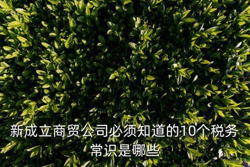 稅務(wù)知識(shí)，新成立商貿(mào)公司必須知道的10個(gè)稅務(wù)常識(shí)是哪些