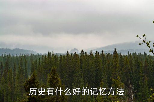 歷史有什么好的記憶方法
