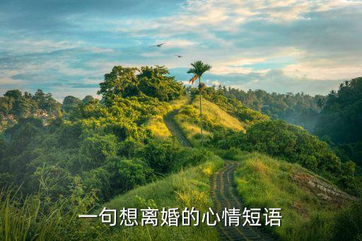 一句想離婚的心情短語