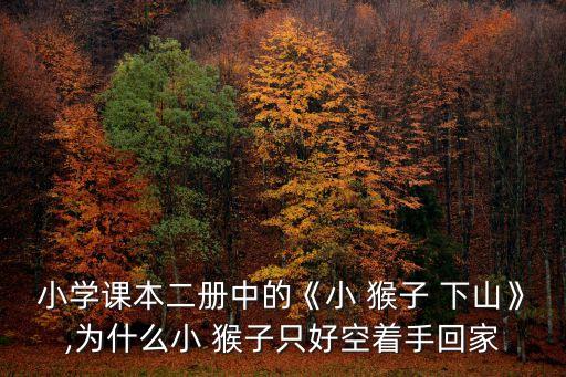 小學課本二冊中的《小 猴子 下山》,為什么小 猴子只好空著手回家