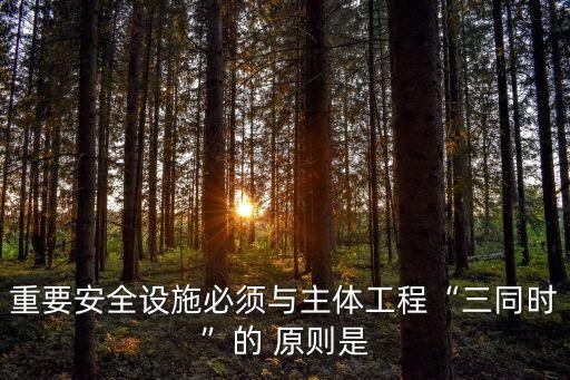 重要安全設(shè)施必須與主體工程“三同時”的 原則是