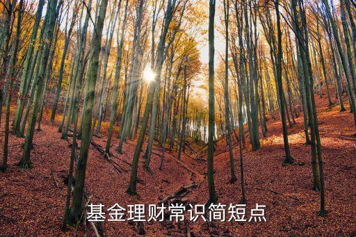 基金理財常識簡短點