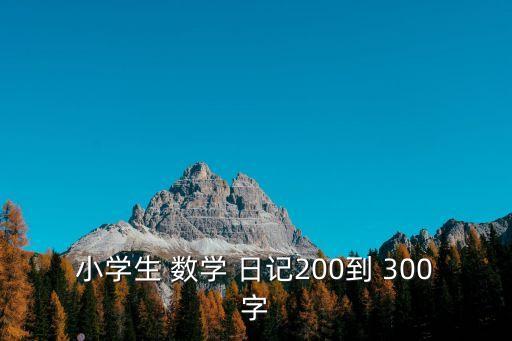小學(xué)生 數(shù)學(xué) 日記200到 300字