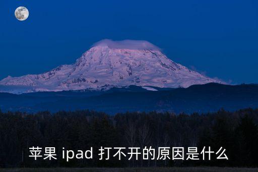 蘋果 ipad 打不開的原因是什么