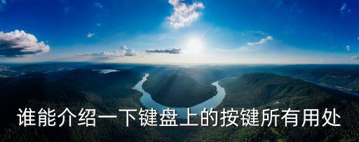 誰能介紹一下鍵盤上的按鍵所有用處