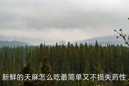 新鮮的天麻怎么吃最簡單又不損失藥性