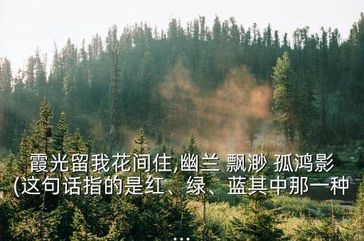 霞光留我花間住,幽蘭 飄渺 孤鴻影(這句話指的是紅、綠、藍其中那一種...